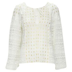 Temperley London sheer jacquard crochet lace bohemian top